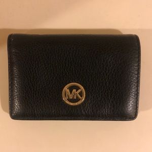 Michael Kors black leather foldable wallet